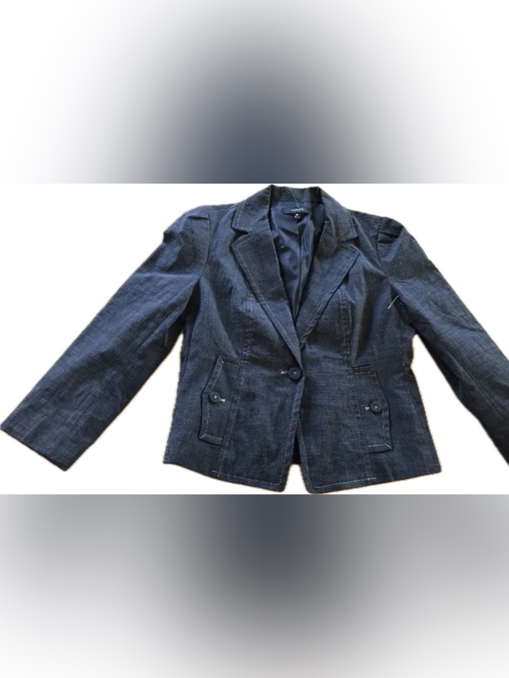 Rafaella Women’s Size 10 Blue Cotton Jacket EUC